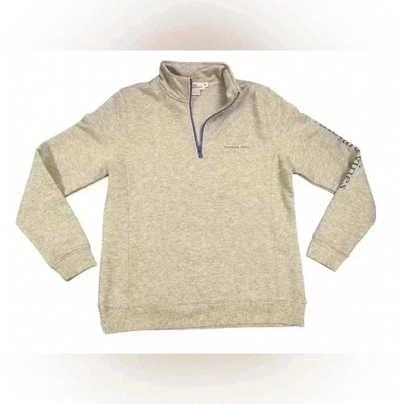 Vineyard Vines Women’s Gray and Blue Quarter Zip Size Medium - Picture 1 of 8